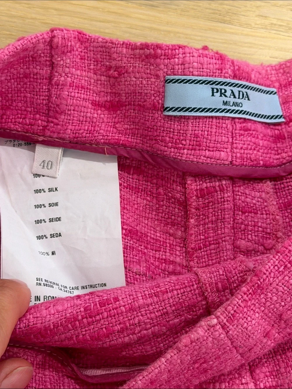 Prada tweed Hot pleated zip side Tweed Women’s Shorts